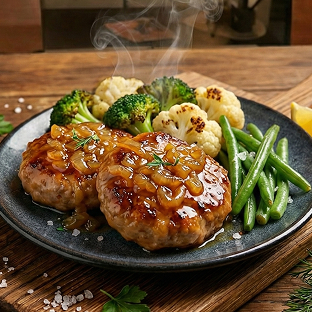 Свиные биточки в луково-медовом соусе